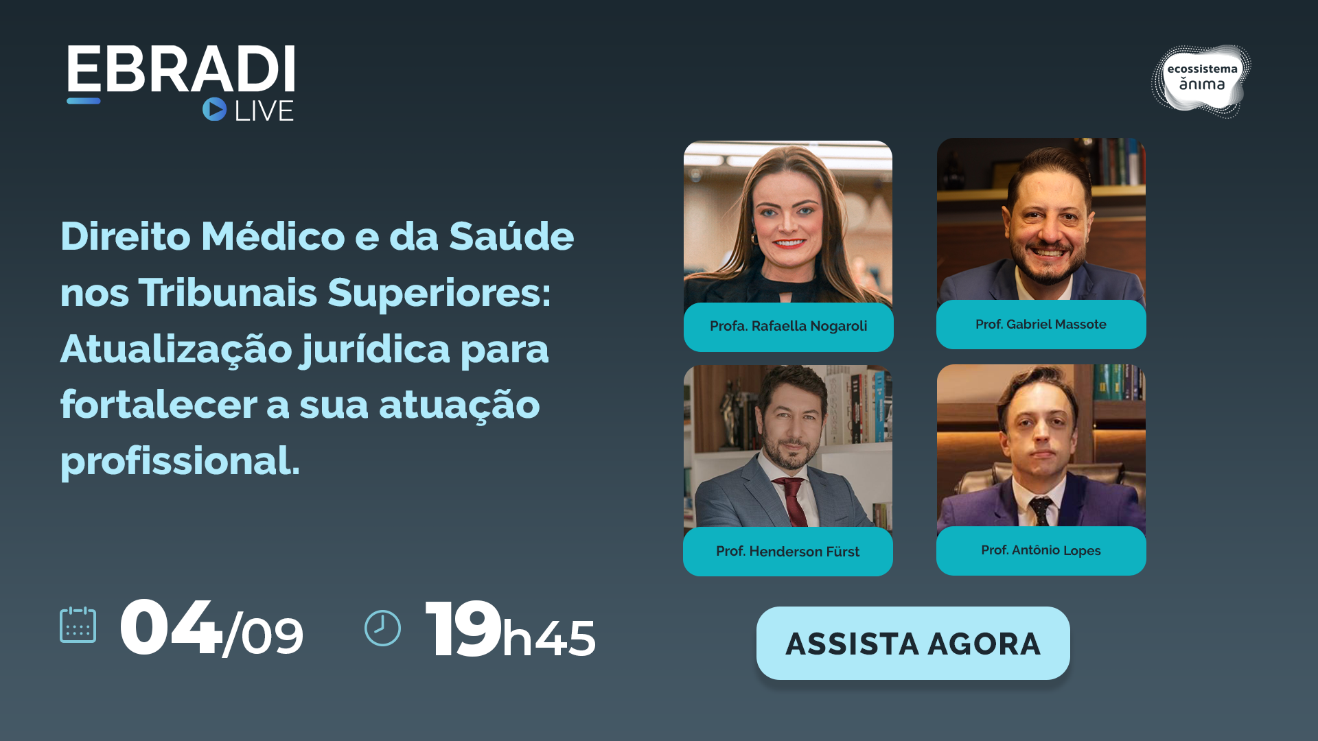 EBRADI LIVE - Direito Médico e da Saúde nos Tribunais Superiores: Atualização jurídica para fortalecer a sua atuação profissional